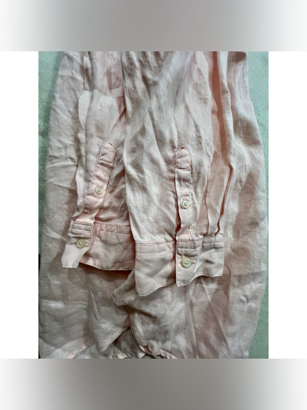 Uniqlo Light Pink V-Neck Linen Blouse Long Sleeve Shirt US Women’s XL - Picture 8 of 8